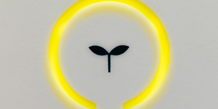 blue and white round logo