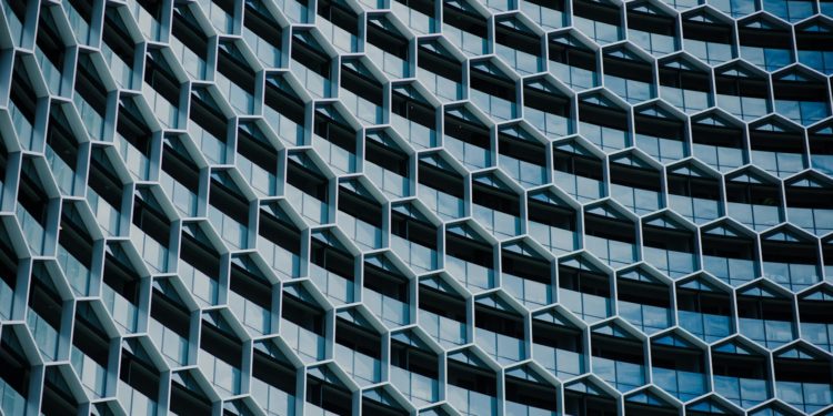 worm's-eye-view of white concrete building