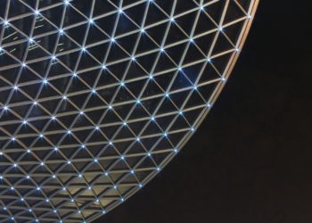 a very large building with a lot of lights on it