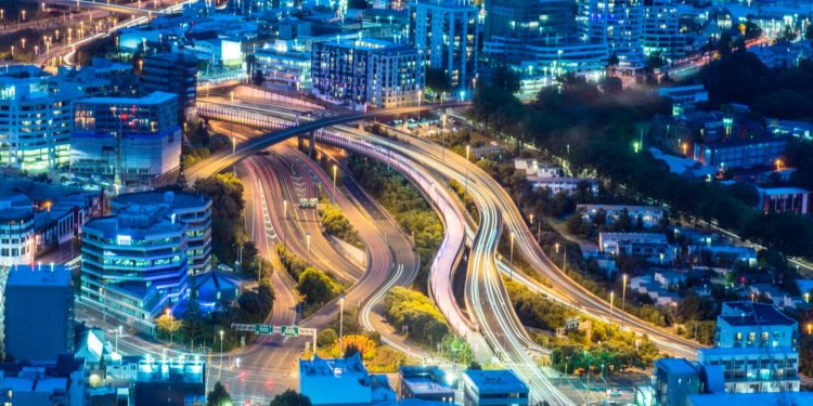 aerial photo of lighted city buildings during nighttime