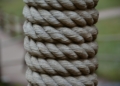 a close up of a rope with a blurry background