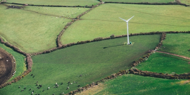 birds eye view of wine mill on grass field
