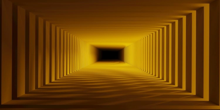 a tunnel with a black hole in the middle of it