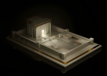 a model of a house in the dark
