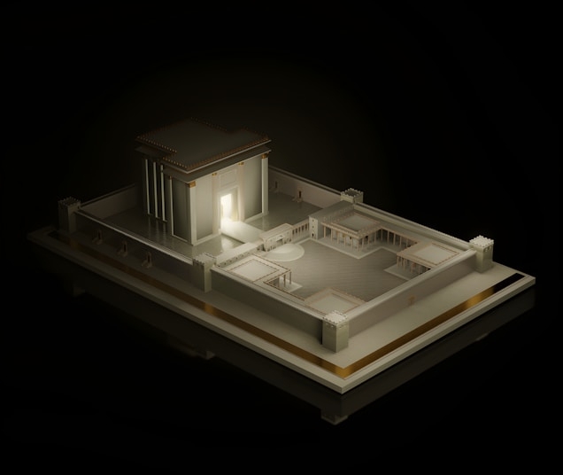 a model of a house in the dark