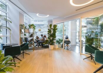 Team in a green office