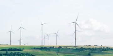 Wind farm and power lines