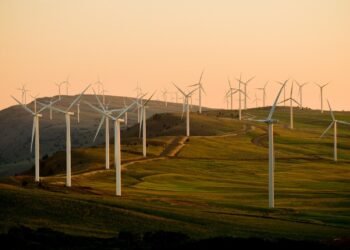 Wind turbines at sunrise