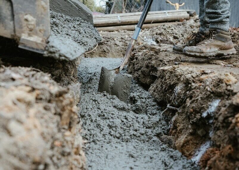 CarbonCure concrete being poured at a construction site