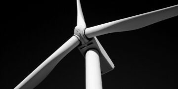 wind blade recycling - wind turbine blades closeup